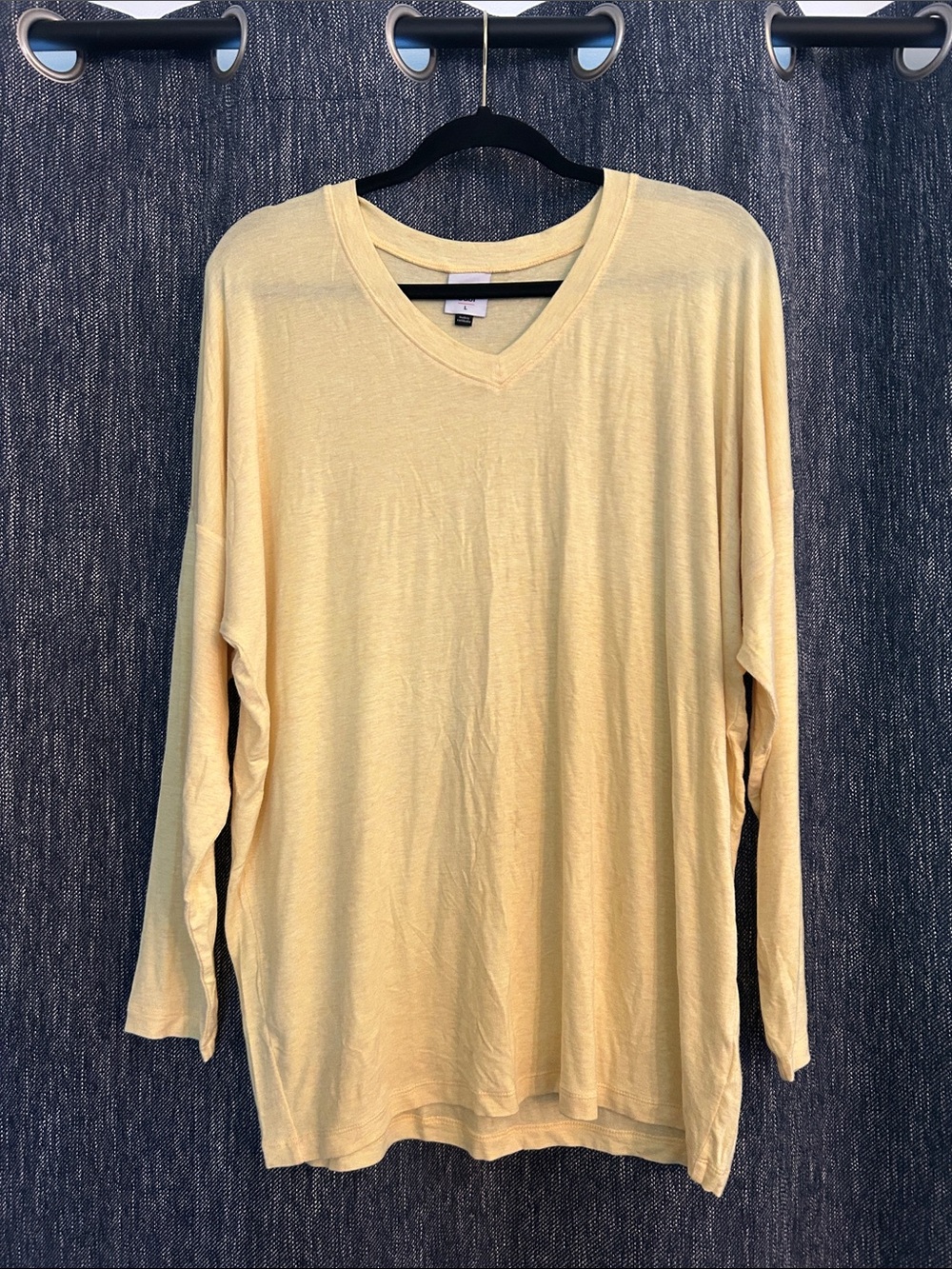 CAbi  V-Neck Long Sleeve Sweater in Pale Yellow